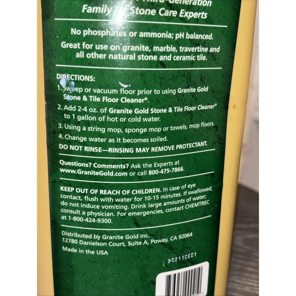 Granite‎ Gold Stone & Tile Floor Cleaner 32 oz. New